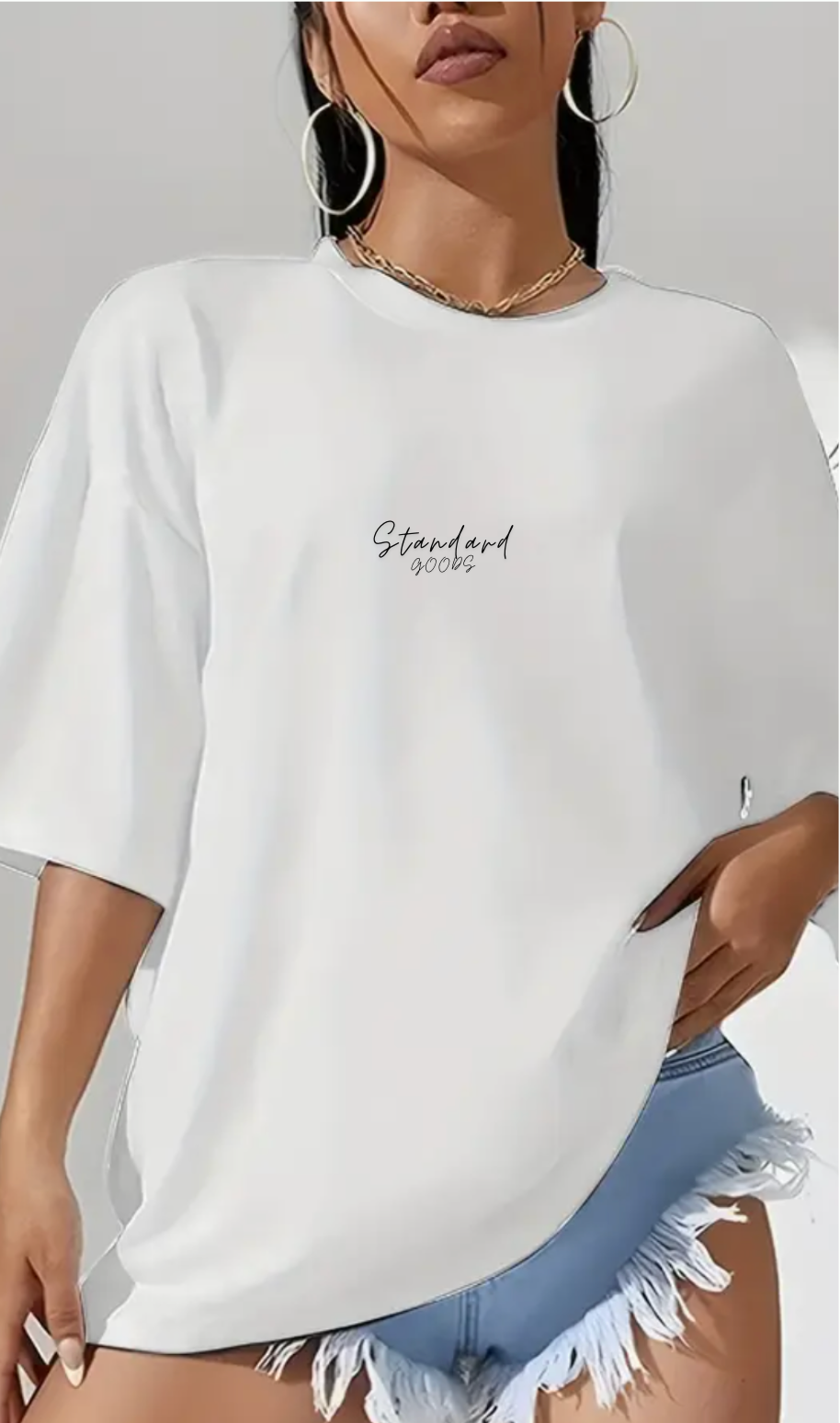 Oversized Women's White Standard Good T-shirt