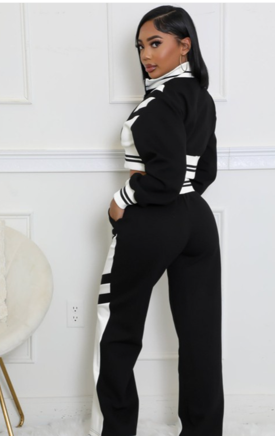 Double-layer ribbed flare pants outfit