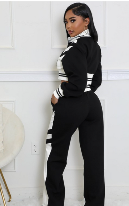 Double-layer ribbed flare pants outfit