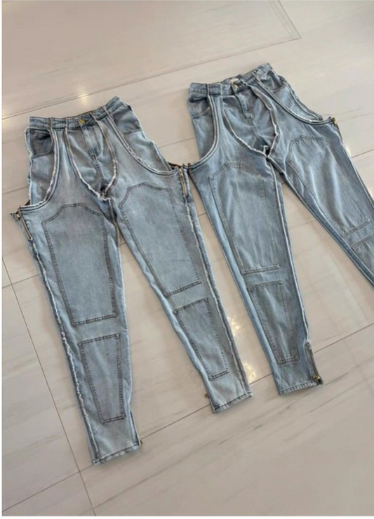Cutout Baggy Denim Jean